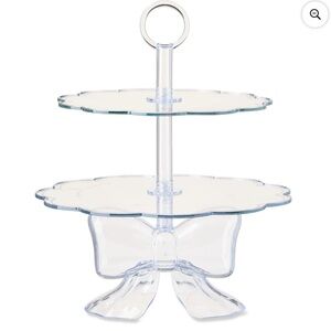 New! Tiered Treat Stand with Bow, Clear, 11", by Way To Celebrate